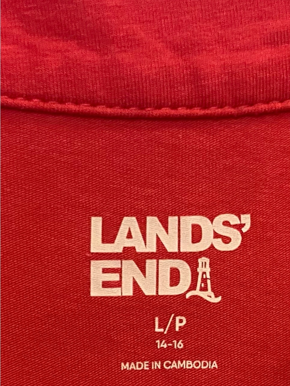 Lands’ End Sundress Sz L/P 14-16 Coral/Pink V-neck Jersey Wrap Top Ruched Waist - Picture 2 of 7